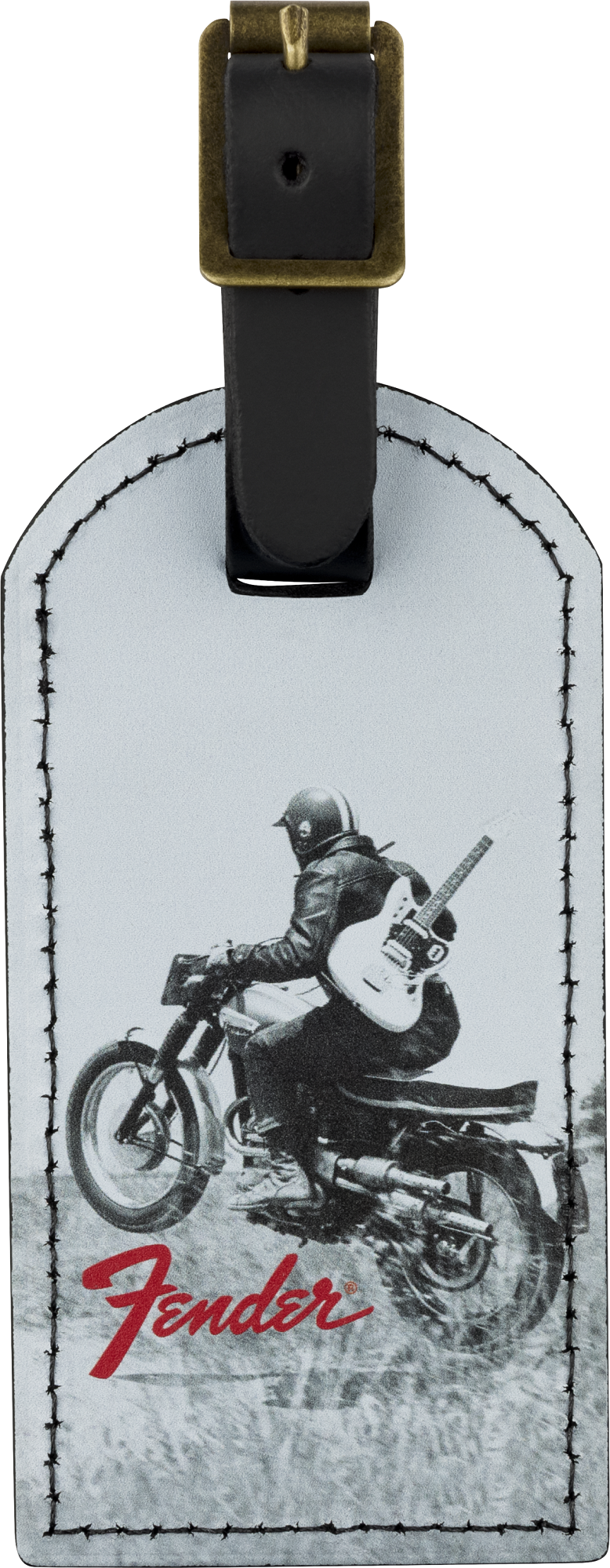 Vintage Ad Luggage Tag  Motorcycle Rider 