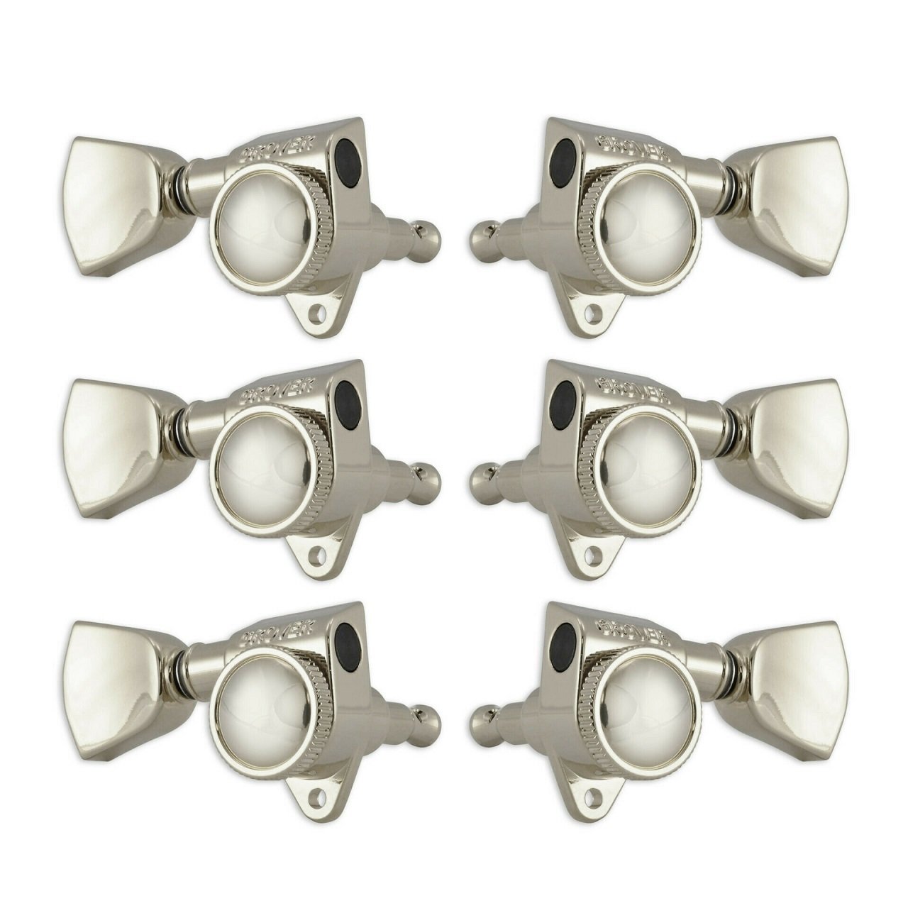 502NK Roto-Grip Locking Rotomatics with Crown Button - Guitar Machine Heads, 3 + 3 - Nickel