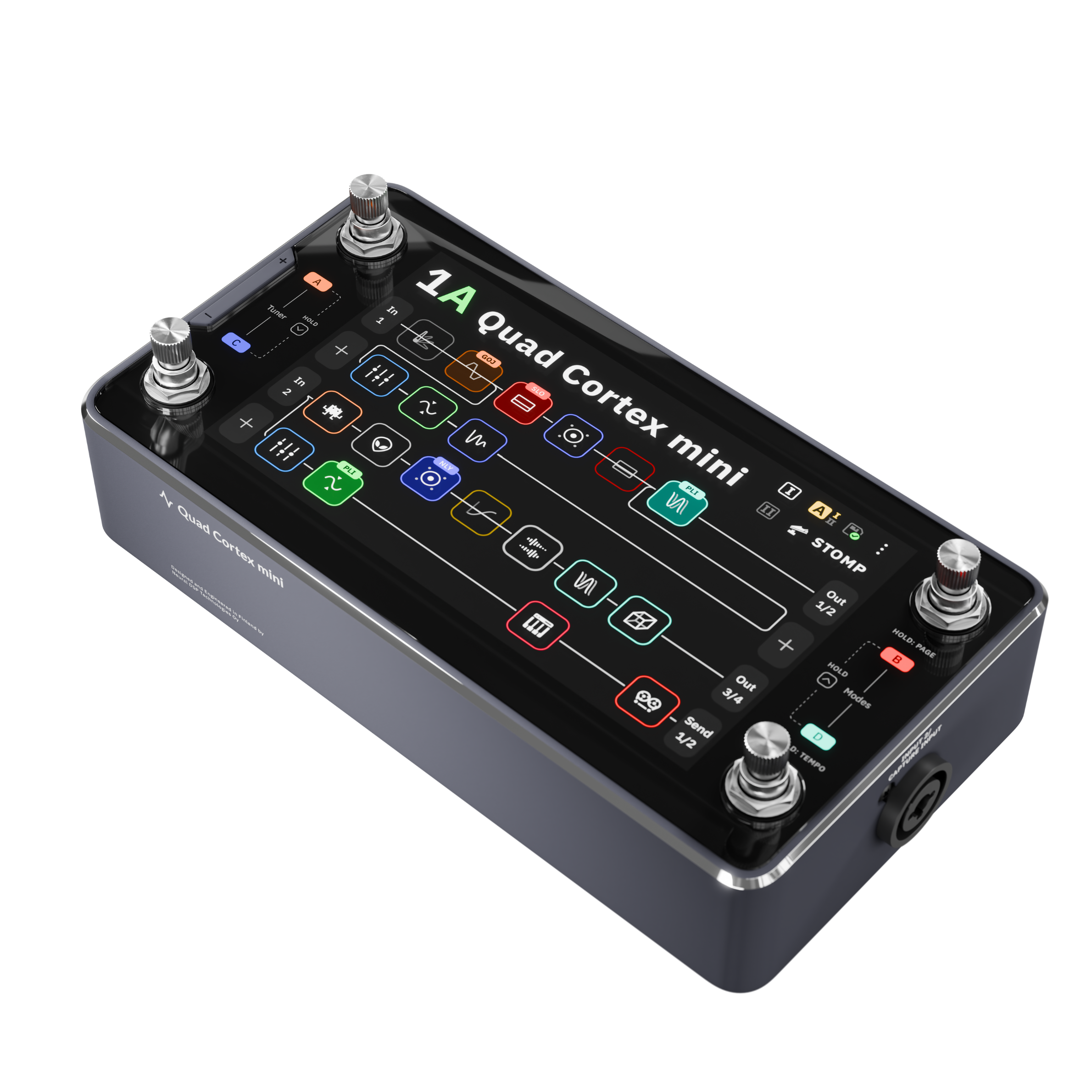 Quad Cortex Mini 7-Zoll Touchscreen-Display und Bedienelemente