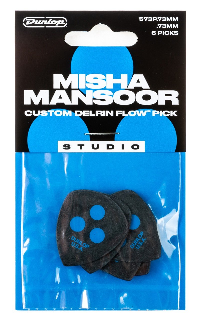 Misha Mansoor's Custom Delrin Flow Studio Picks, Player's Pack, 6 pcs., Black 0.73 mm