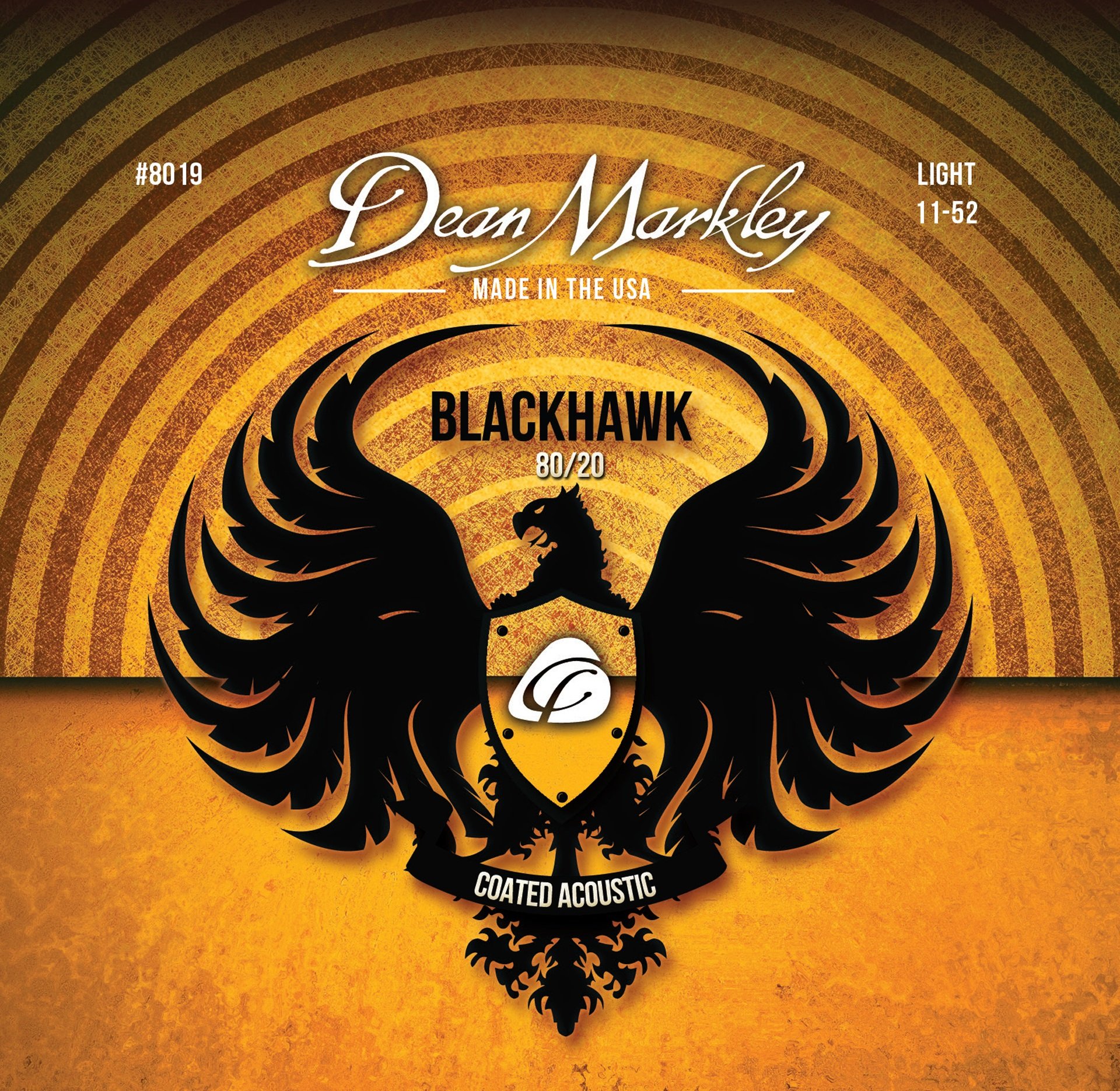 Blackhawk - 8019 - Coated Acoustic Guitar String Set, 80/20, Light, .011-.052