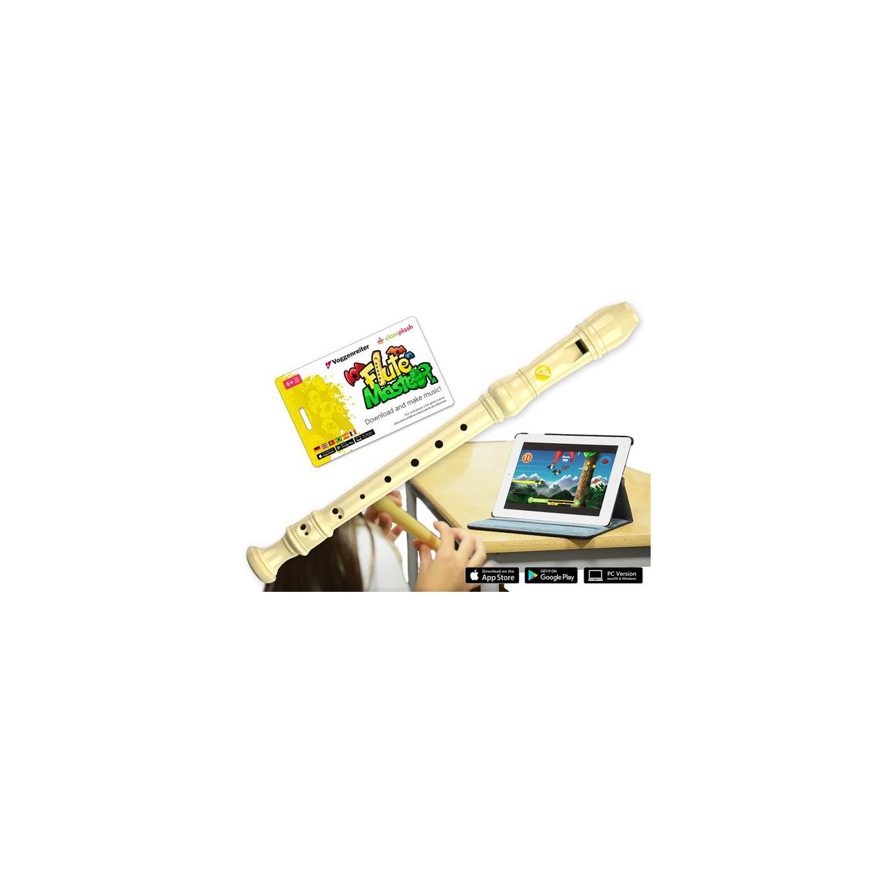 Flutemaster + Kunststoffblockflöte deutsch