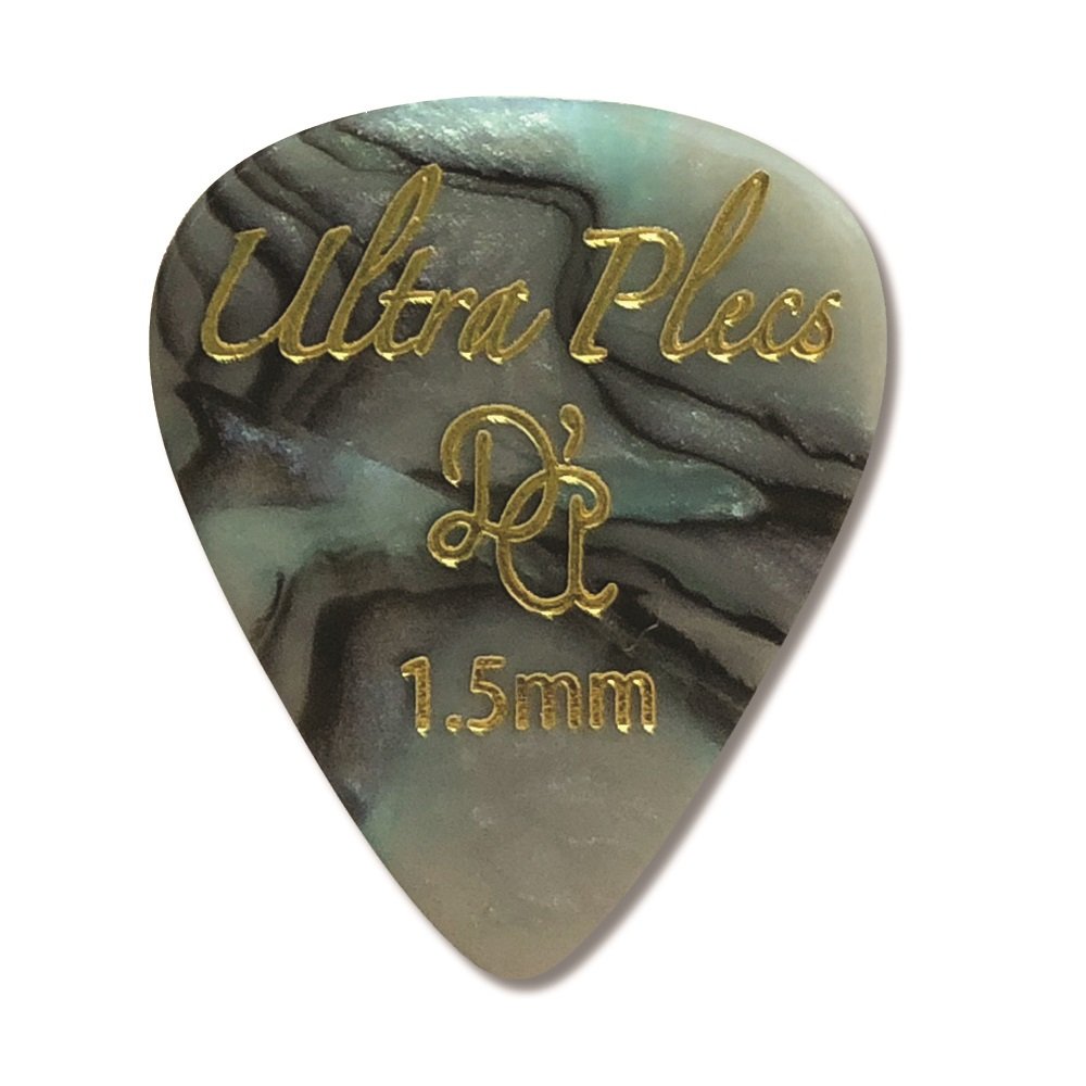 Ultra Plecs Picks - 351 Shape (UP351 1.5ABA), 6 pcs Pick Pack, 1.50 mm, Abalone