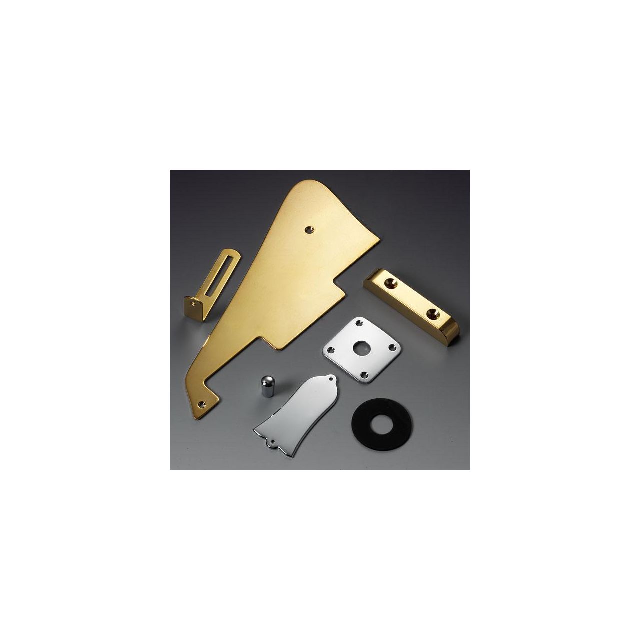 Daumenauflage / Thumb Rest, Messing mit Montageschrauben Gold