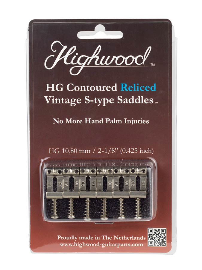 Contoured Vintage S-style Bridge Saddles 10, Nickel