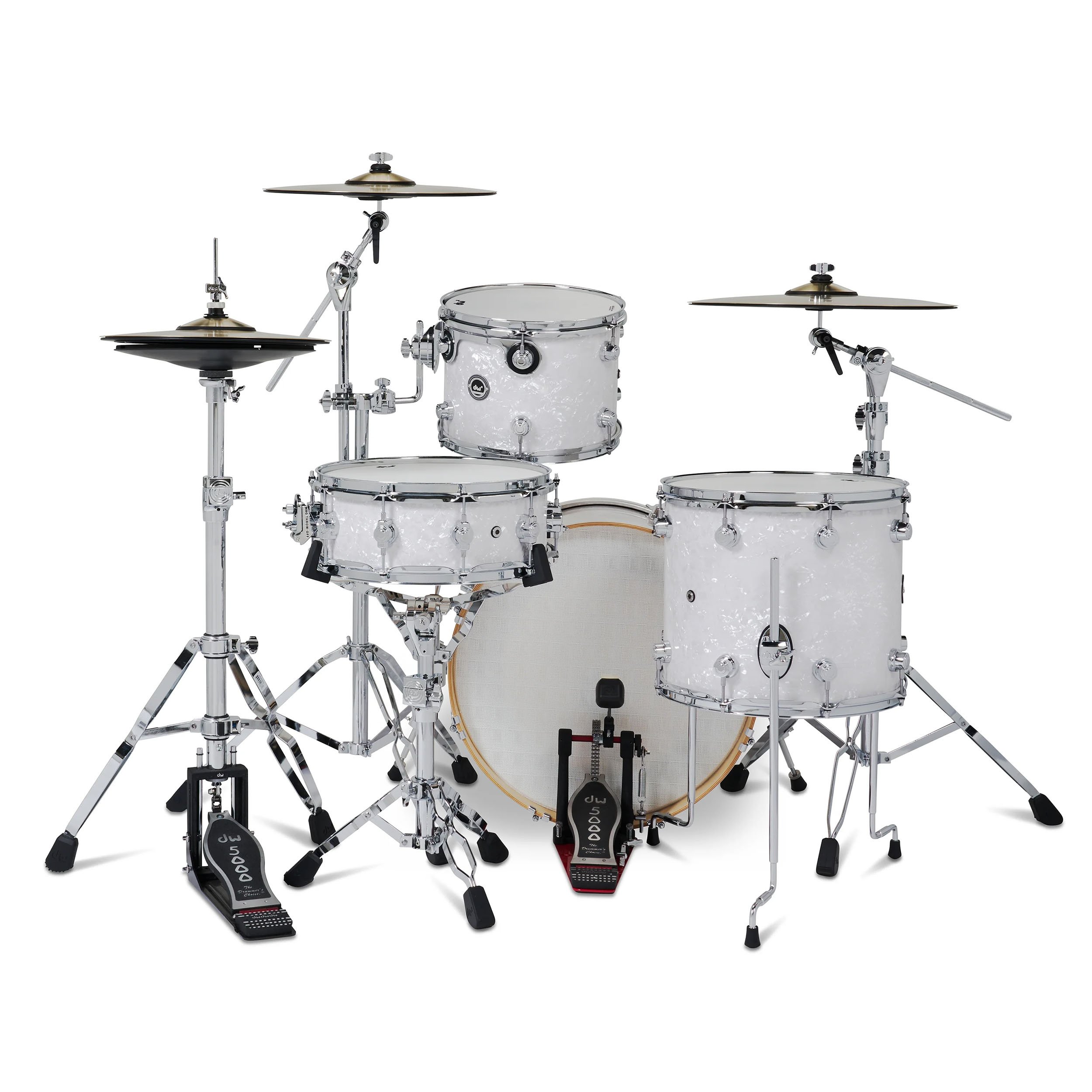 White Marine Pearl | 4-tlg Drum Kit Set mit 3 Becken