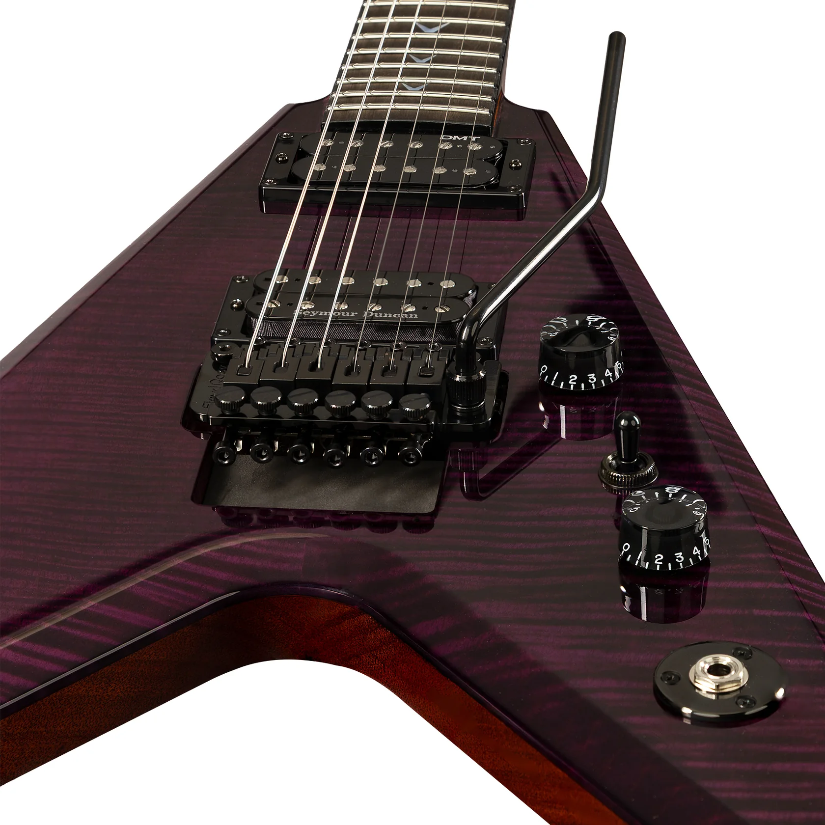 USA Razorback V Floyd Flame Top E-Gitarre