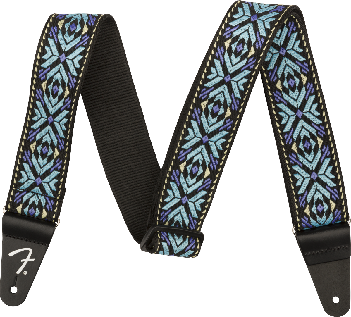 Pasadena Woven Strap, Blue Snowflake, 2"