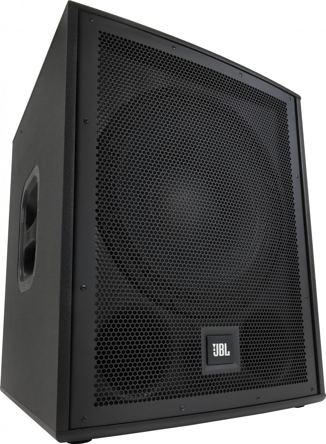 JBL IRX-115S Seitenansicht – ergonomischer Tragegriff und robuste Grillschutzgitter