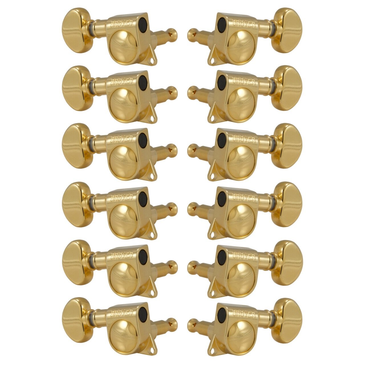 305G12 Mid-Size Rotomatics with Round Button - 12-String Guitar Machine Heads, 6 + 6 - Gold