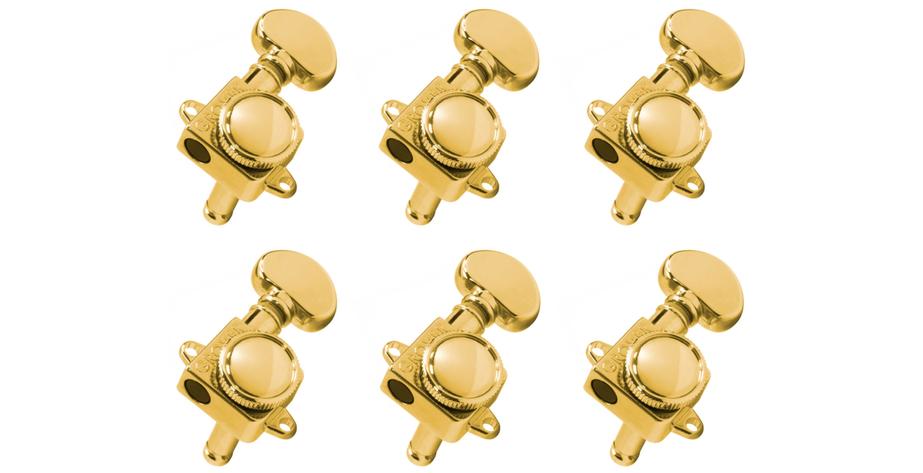 505FVG Roto-Grip Locking Rotomatics for Vintage F-Style Tuners - Guitar Machine Heads, 6-in-Line, Ba