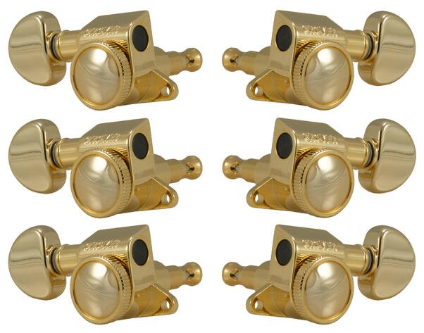 505G Mini Roto-Grip Locking Rotomatics - Guitar Machine Heads, 3 + 3 - Gold