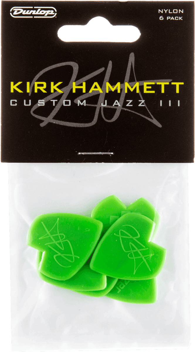 Kirk Hammett Signature Jazz III 1.38 mm Picks Player's Pack Green