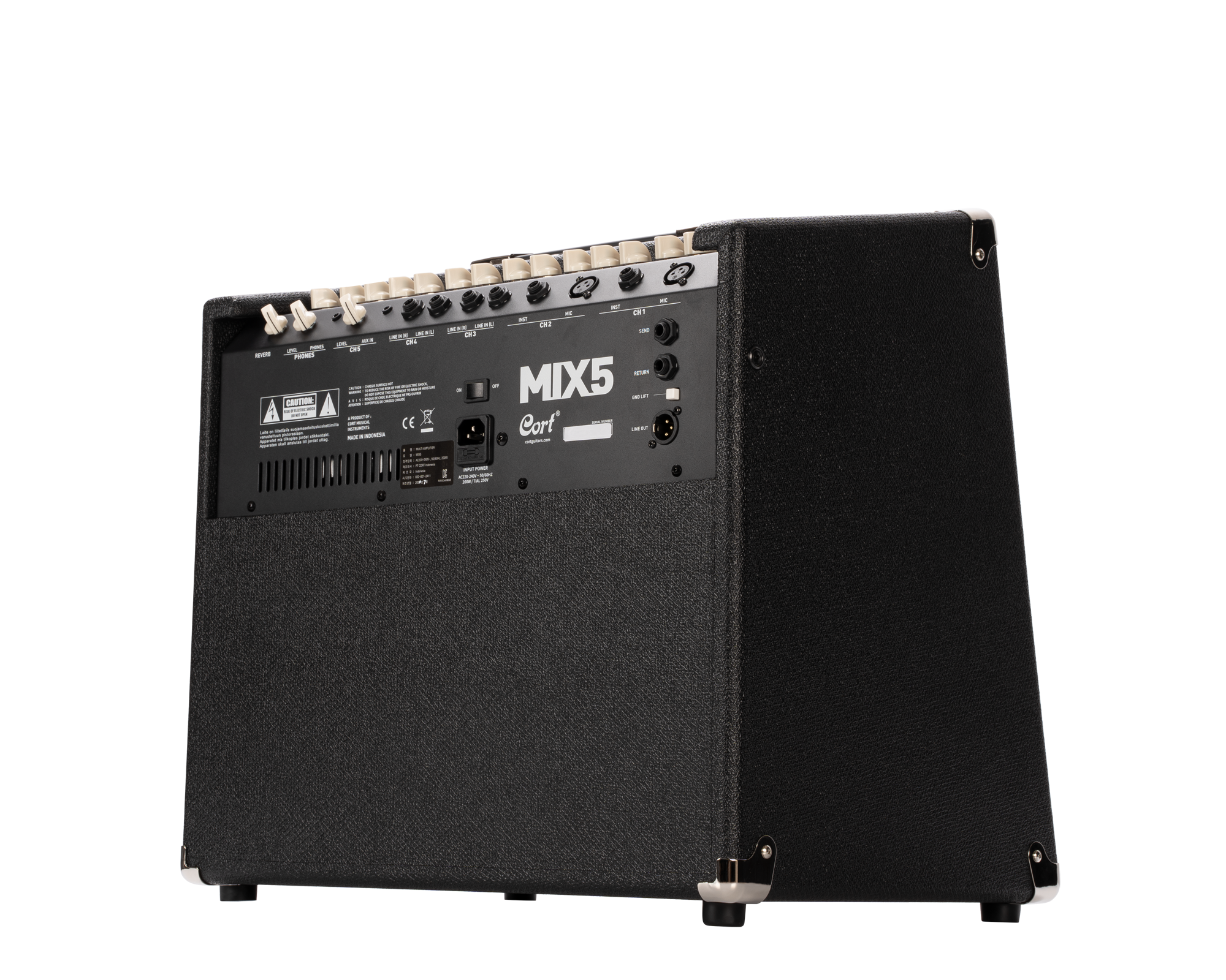 Gitarrenverstärker, Schwarz, Mehrkanal-Mixer, Klinkeneingänge, Textilbezug