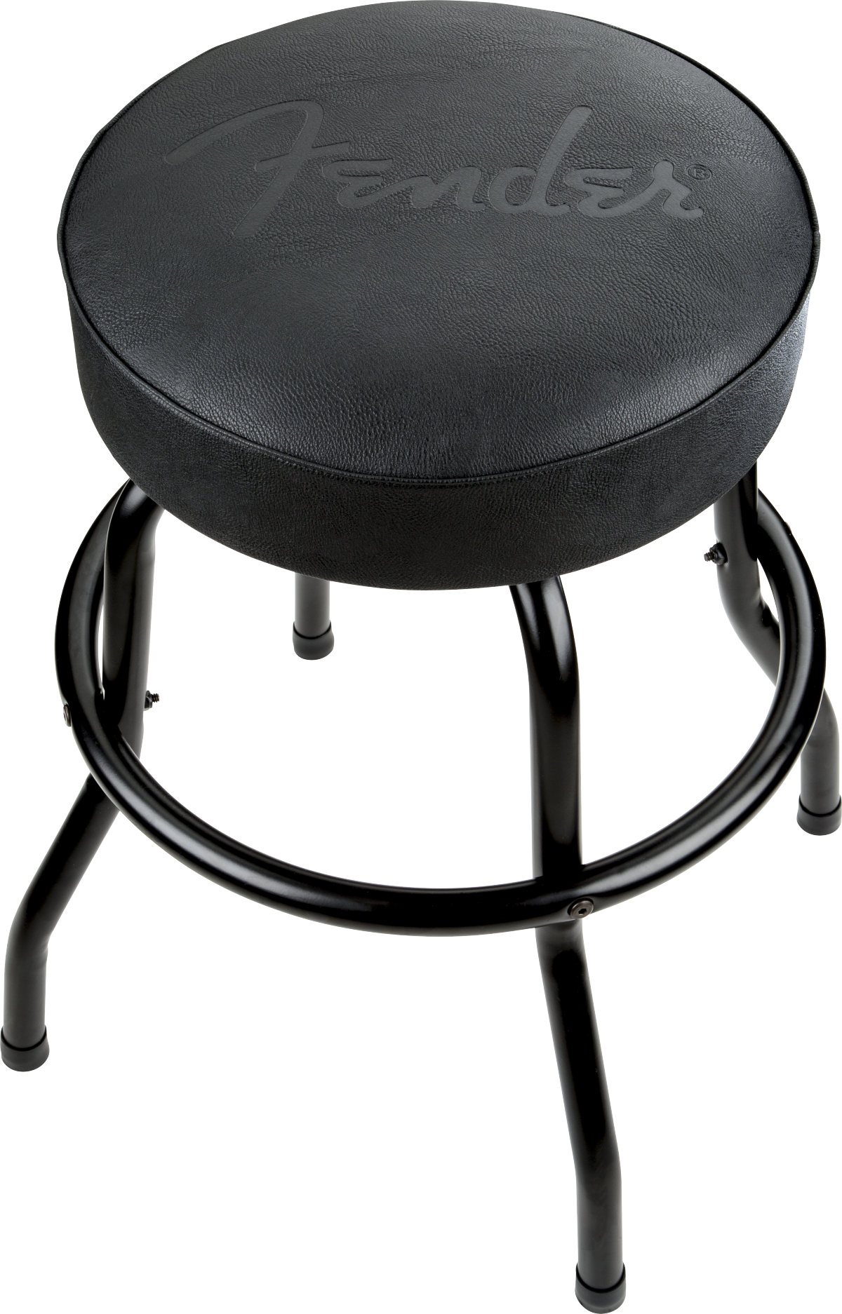 Embossed Black Logo Barstool, Black/Black, 24"