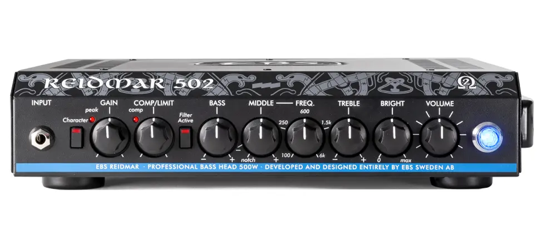 Bassverstärker, Verstärker-Head, 500 Watt, Equalizer-Regler, Schwarz