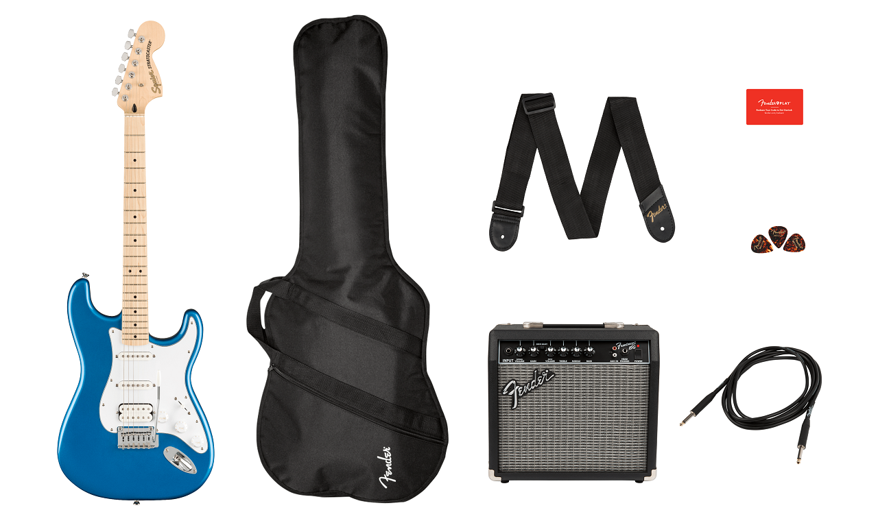 Affinity Series Stratocaster HSS Lake Placis Blue Pack