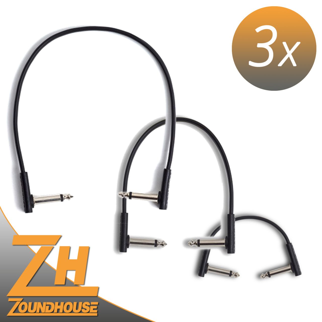 3 x Flat Patch Cable 10+20+30 cm - Patchkabel-Set