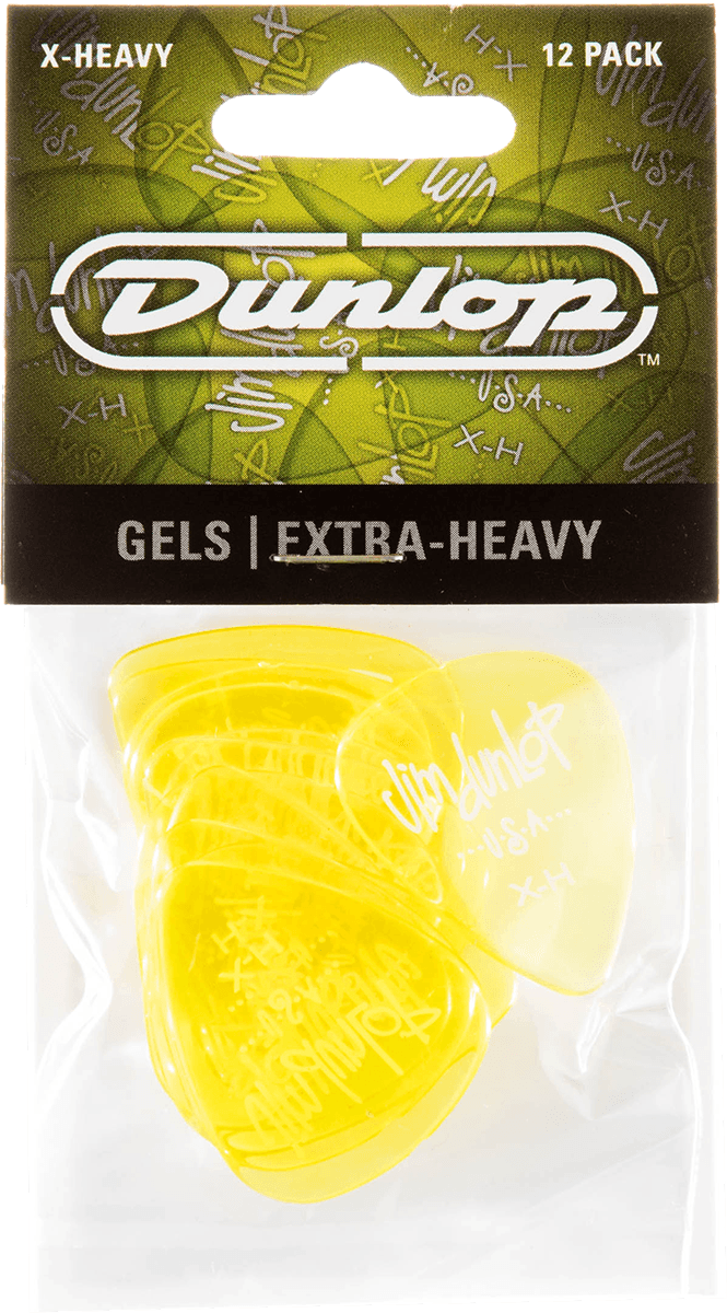 Gels Standard Picks, Player's Pack, 12 pcs., yellow, extra heavy