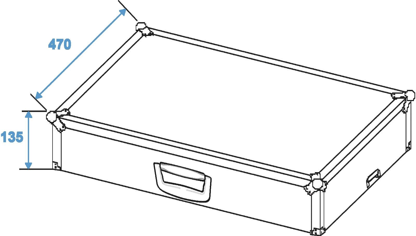 Flightcase Effektpedale EF-2, auch passend für Yamaha DM3