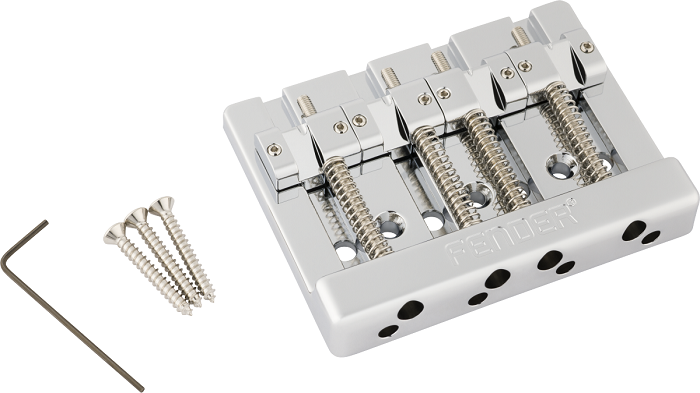 Fender HiMass String-Through 4-String Bass Bridge Assembly Chrome
