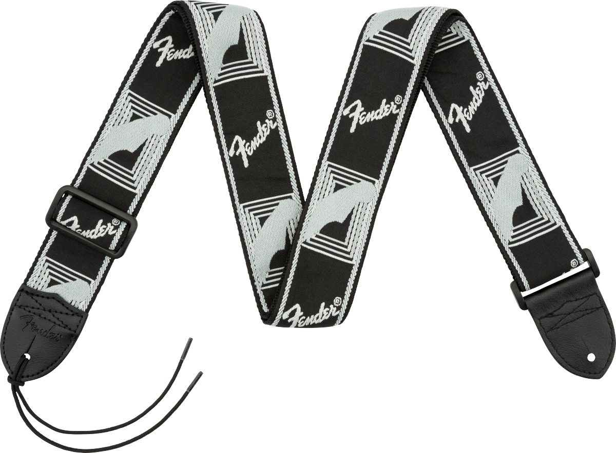 2" Monogrammed Strap, Black/Light Grey/Dark Grey