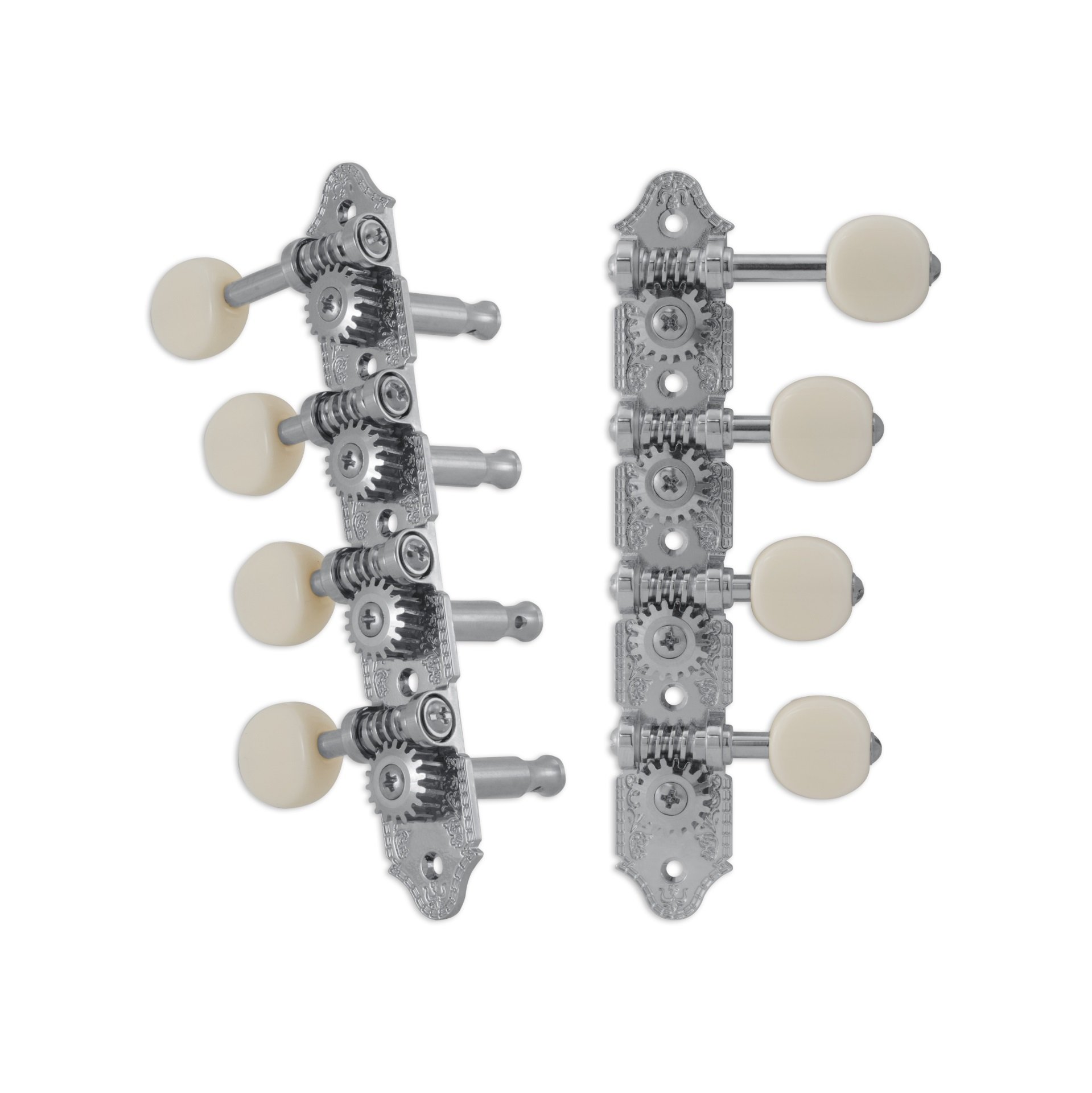 409FCW Mandolin Machine Heads, Standard 4 + 4, for "F"-Style Mandolins - Chrome
