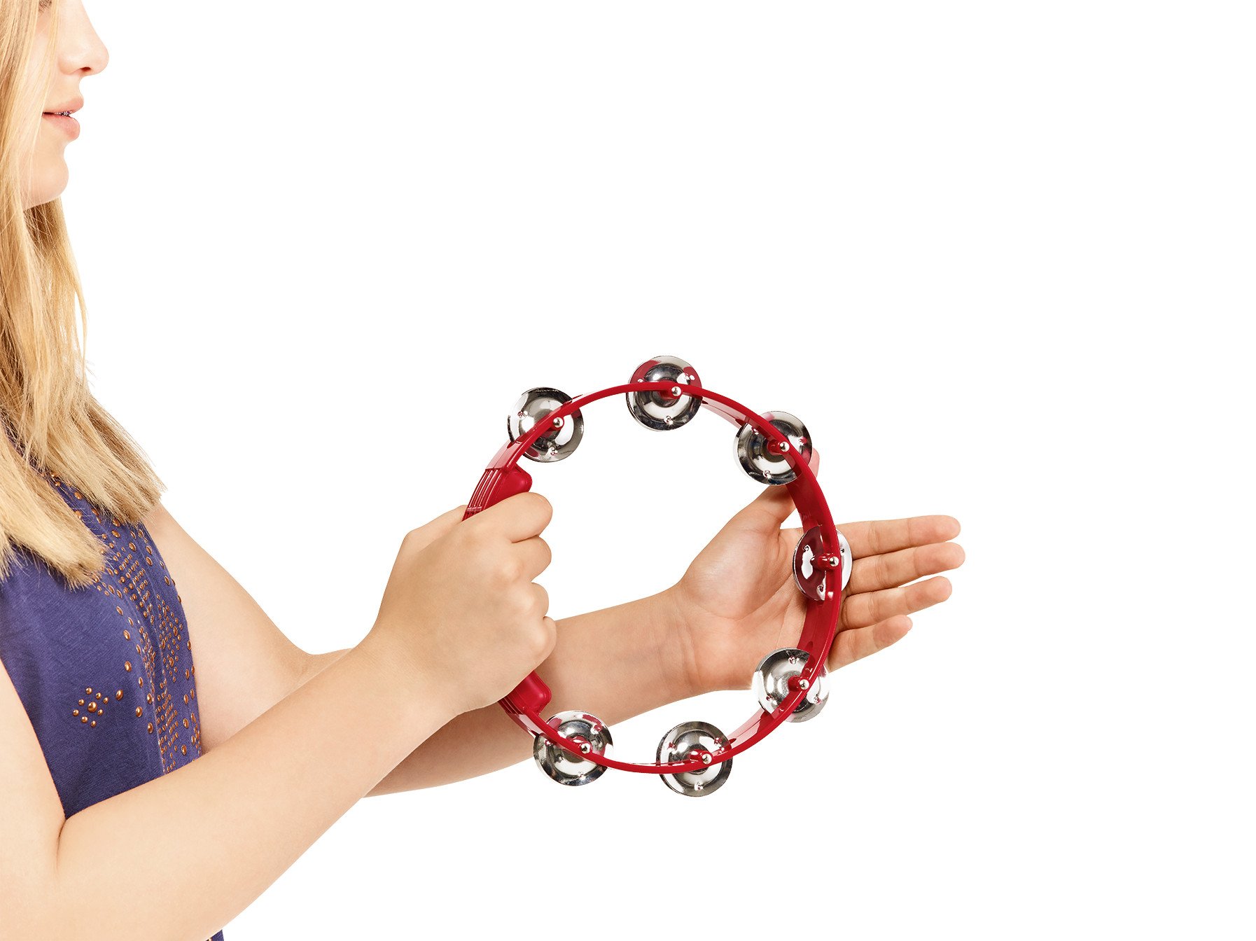 Tamburin 8" Rot – Kinder Percussion Instrument aus ABS
