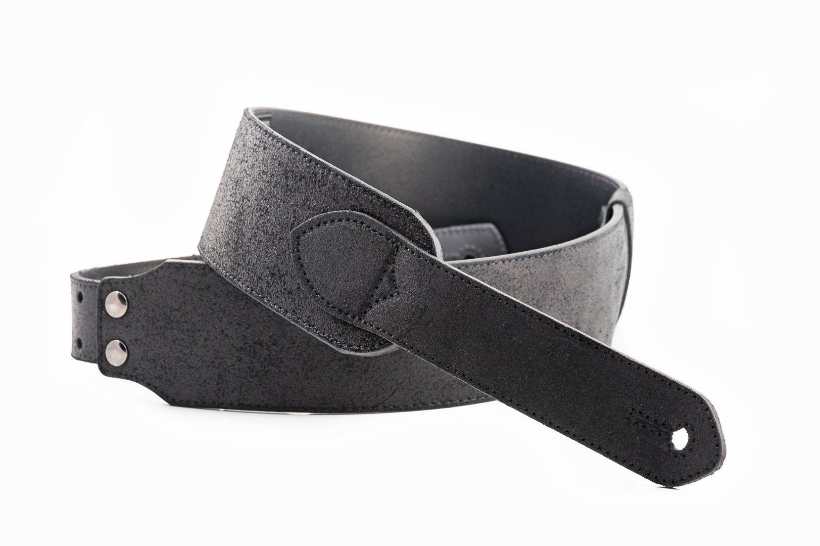 Fuzzy Black Guitar Strap