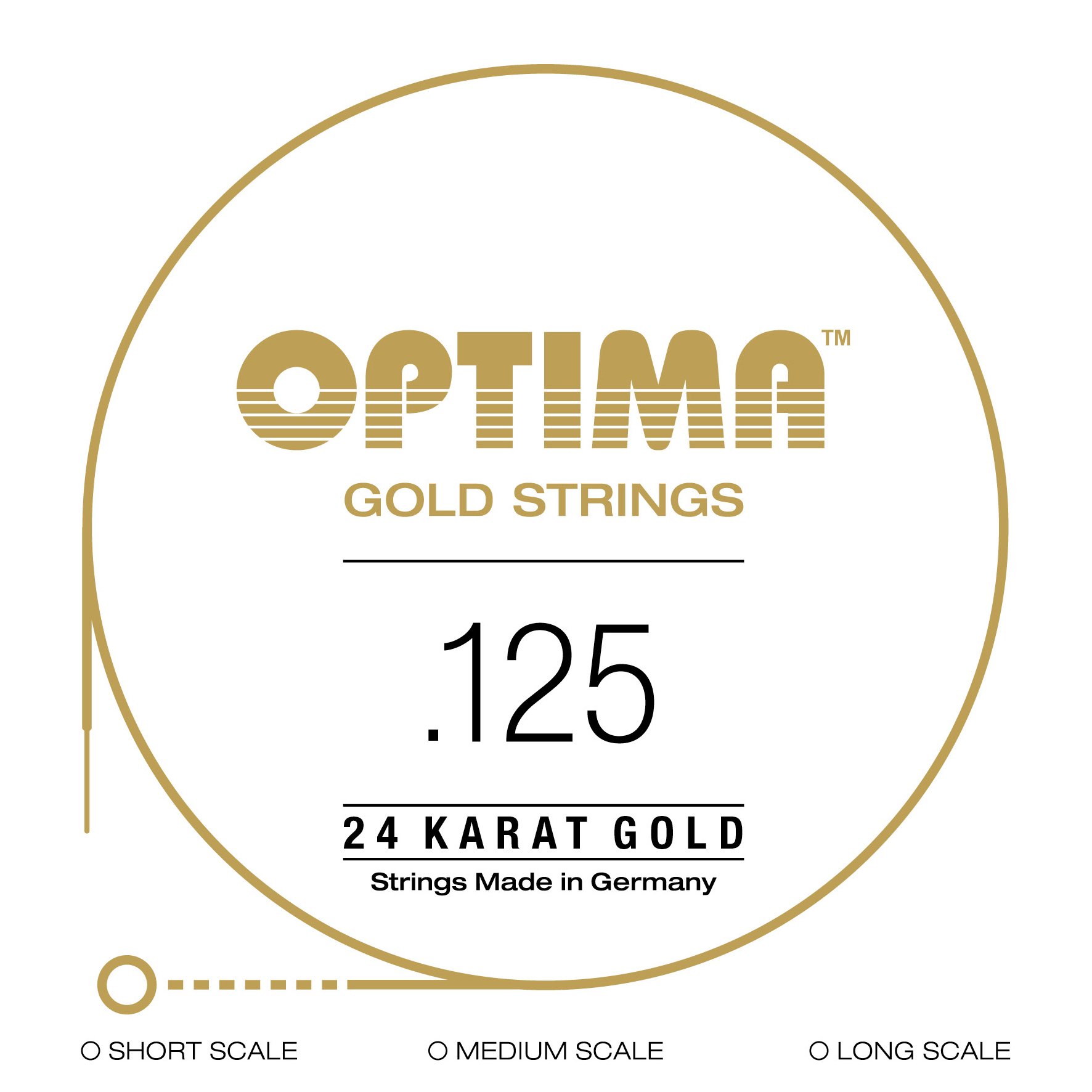 24K GOLD STRINGS Einzelsaite Long Scale .125