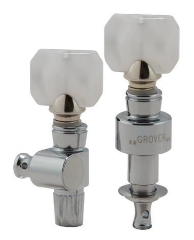 122C5 Geared Banjo Pegs with Square Pearloid Button - 5 pcs. - Chrome