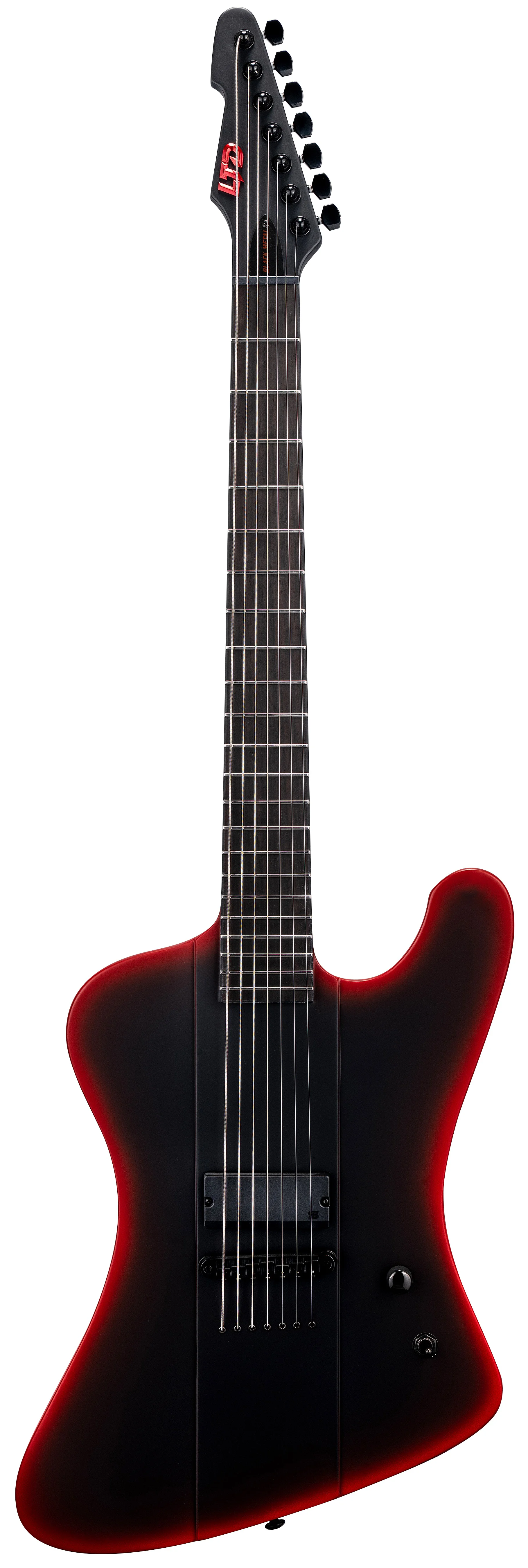Phoenix 7B Black Metal II Black Redburst Satin Baritone E-Gitarre