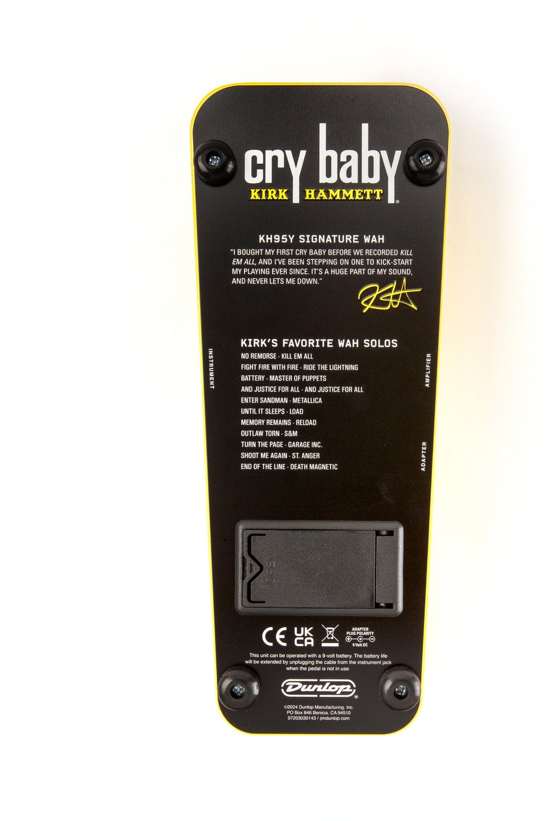 Signature - Kirk Hammett Cry Baby Wah - Yellow Sparkle Edition 