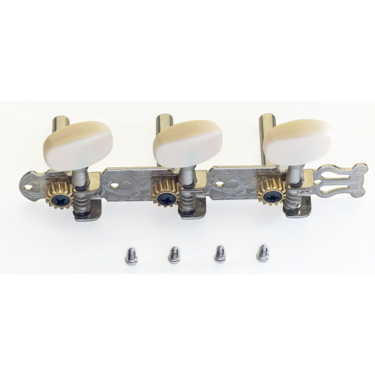 SP-MHCL-CH Standard-Mechaniken 3 x 3, für klassische Gitarre, Chrom mit Creme-Knöpfen