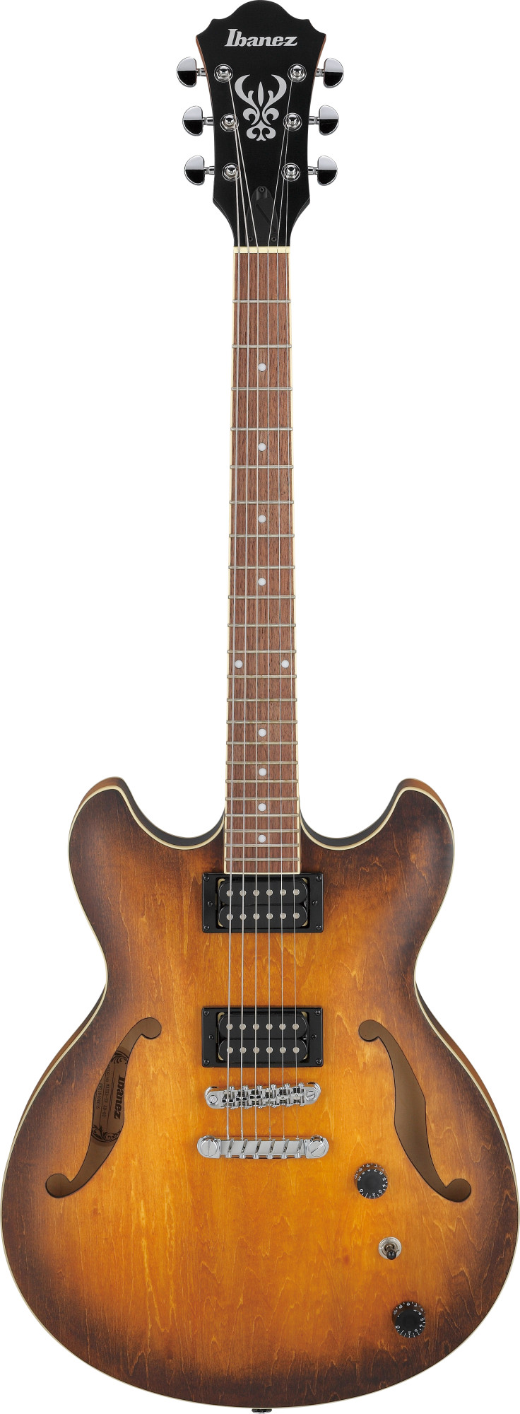 E-Gitarre, Semiakustikgitarre, Sunburst-Finish, Doppelspulen-Tonabnehmer, F-Löcher