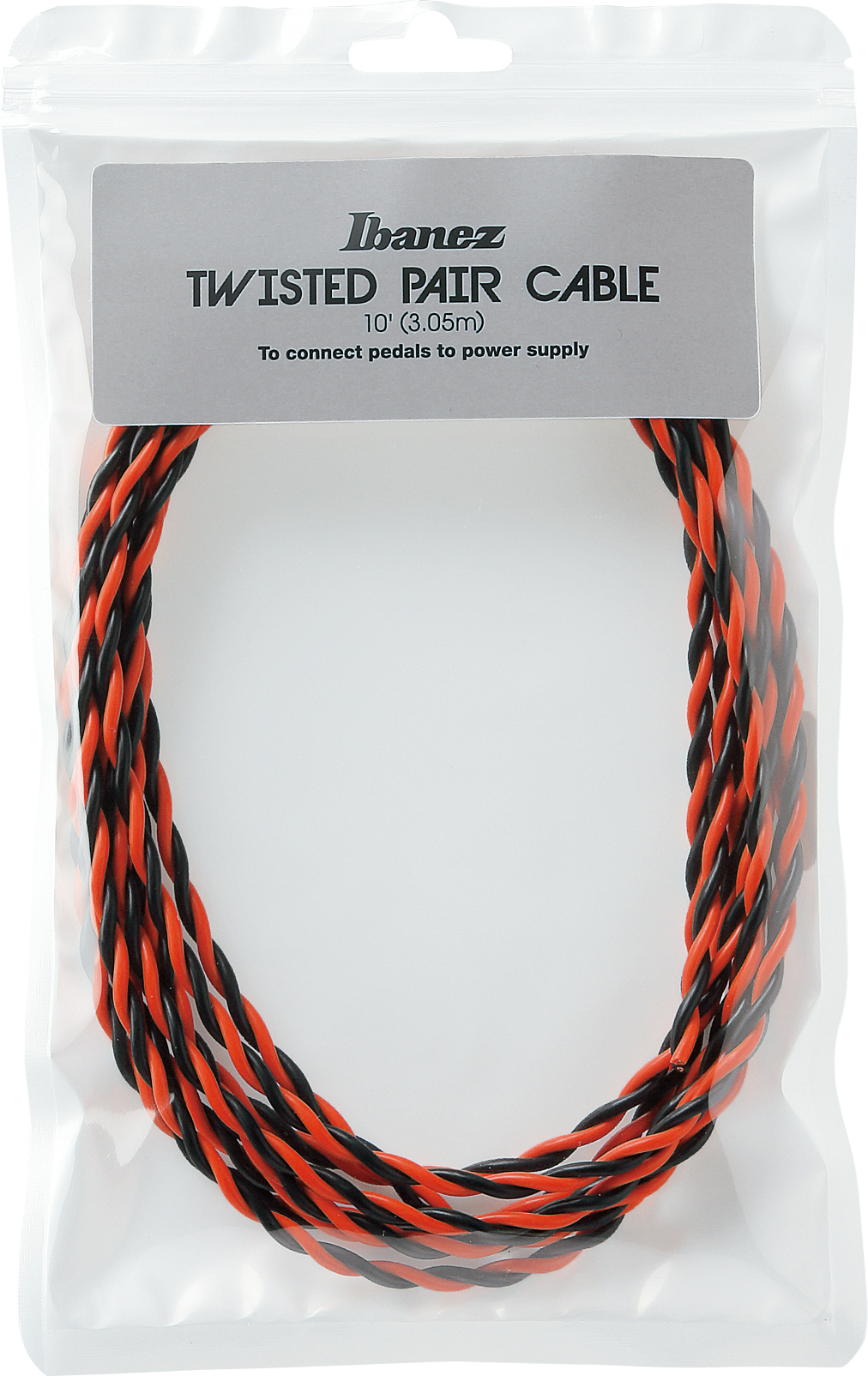 Verdrilltes Kabel, 3m/10ft - Black & Neon Red