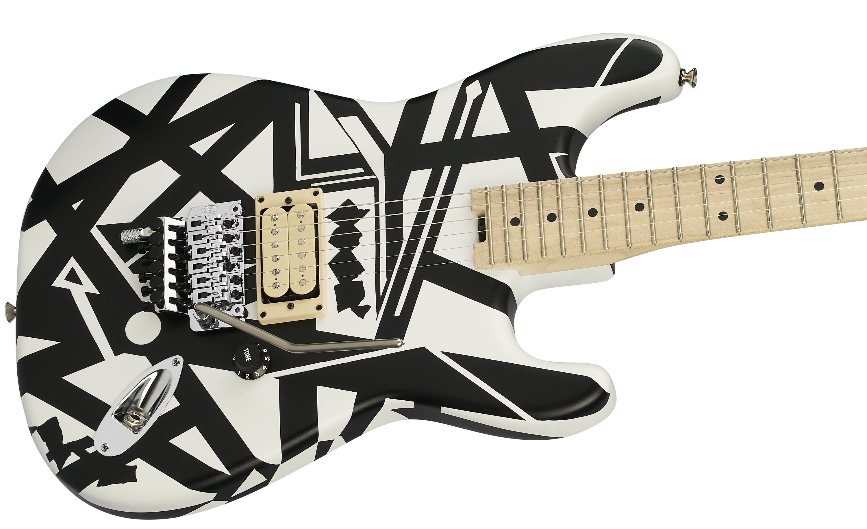 Striped Series Shapes Maple Fingerboard White and Black