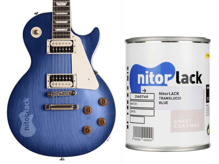 Nitrocelluloselack Translucent Blue - 500ml Dose