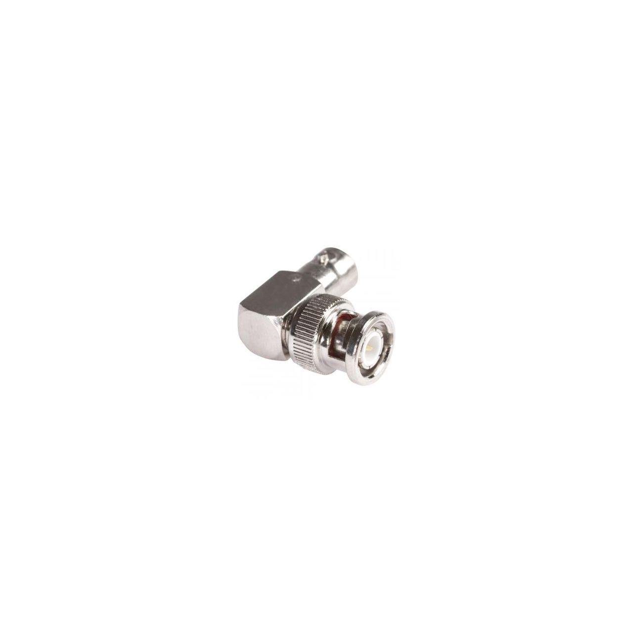 Adapter | BNC female/BNC male abgewinkelt, silbergrau