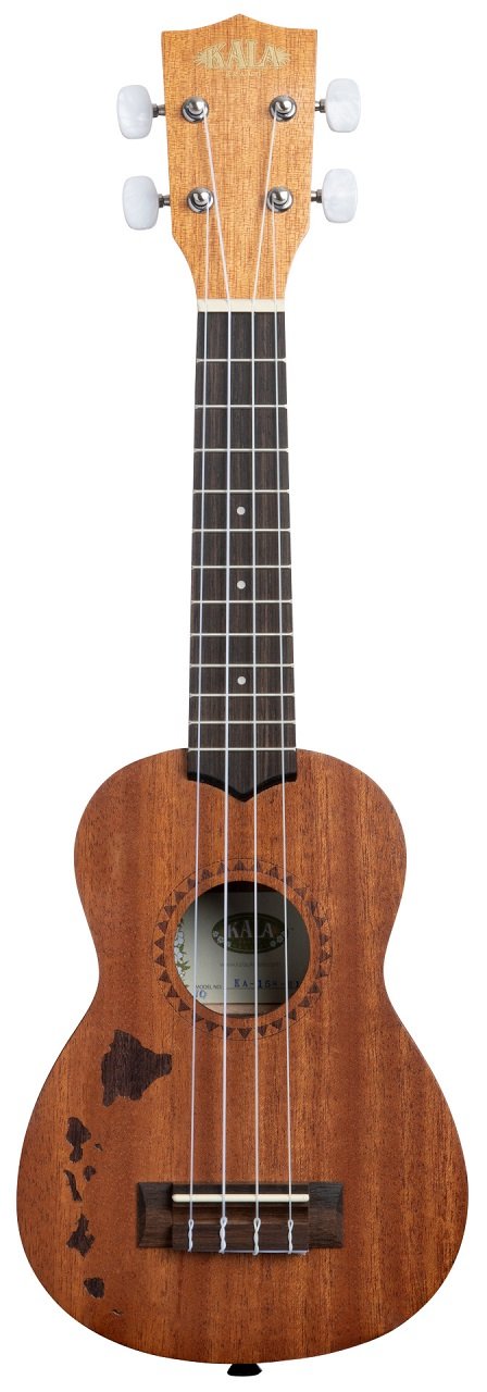 KA-15S-H1 - Satin Mahogany Soprano with Hawaiian Islands, with Bag (UB-S)