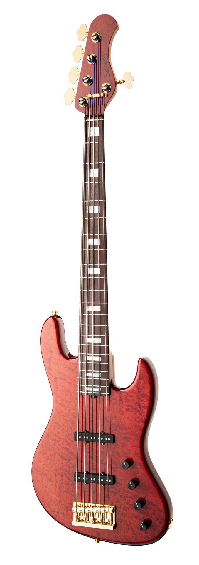 MasterBuilt 21-Fret Standard J/J Bass, Limited Edition 2023, 5-String - Majestic Red