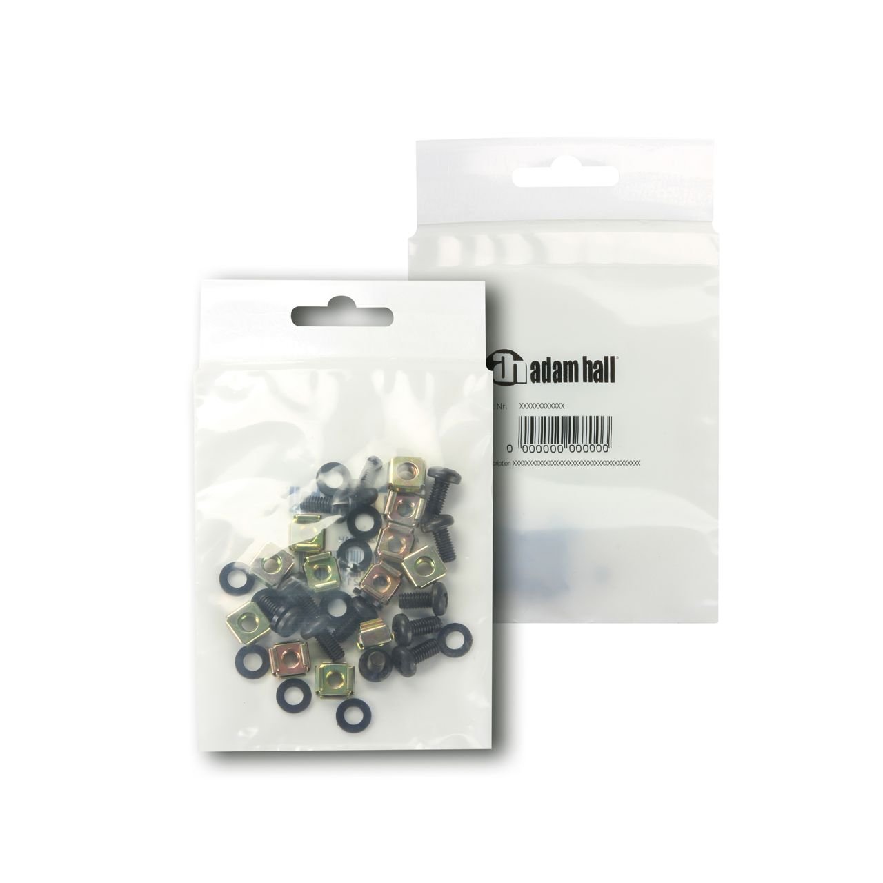 12er Set Schrauben M6 x 12 mm mit Käfigmutter und Unterlegscheibe im Beutel