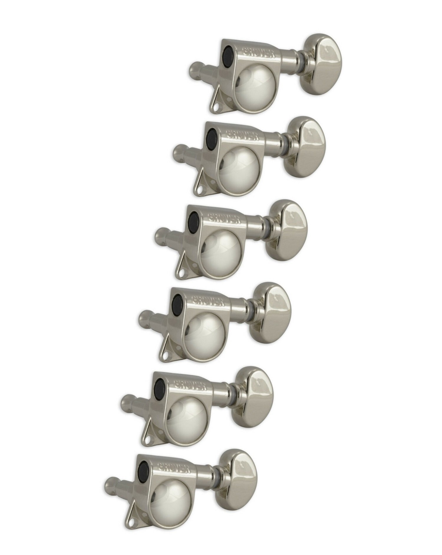 305N6 Mid-Size Rotomatics with Round Button - Guitar Machine Heads, 6-in-Line, Bass Side (Left) - Ni