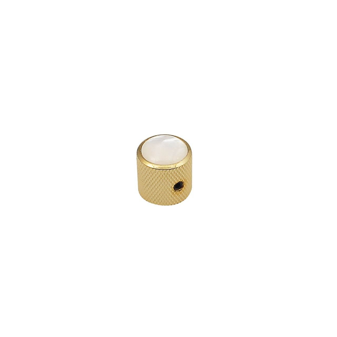 Potiknopf mit Perlmutt-Einlage, 18x18mm, mit Schraube, gold