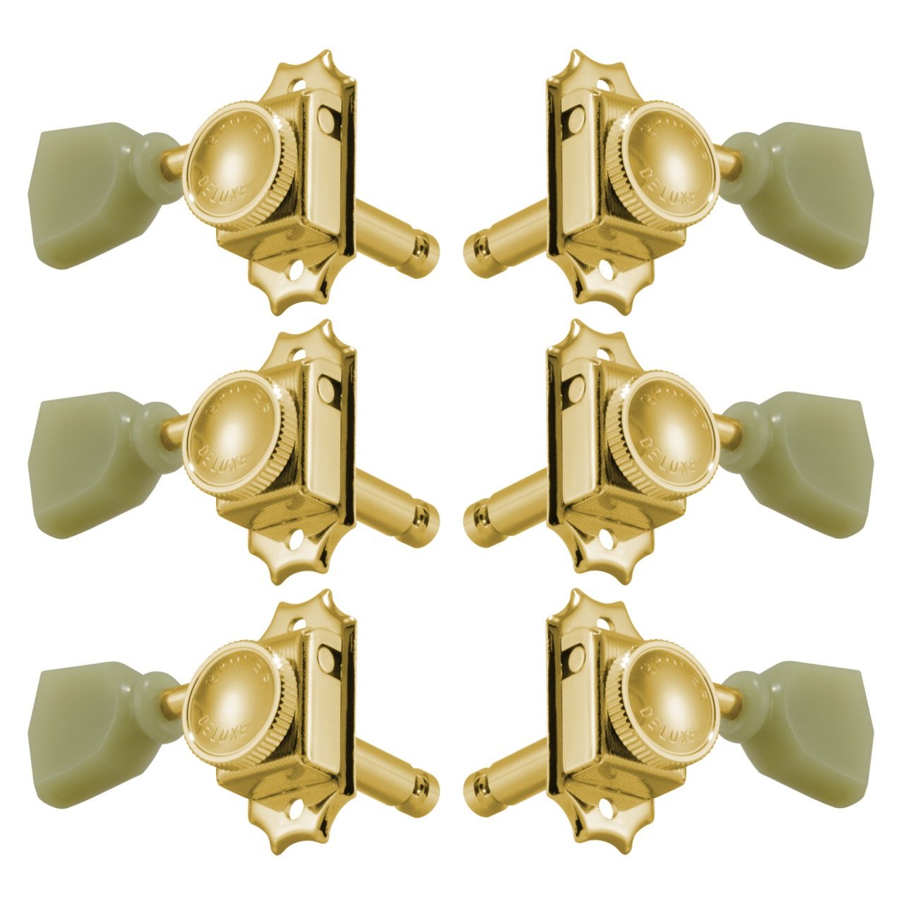 533GK Vintage Locking Rotomatics with Keystone Button - Guitar Machine Heads, 3 + 3 - Gold
