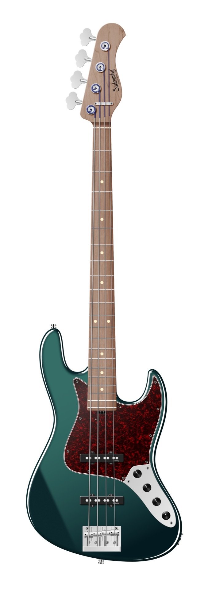 MetroExpress 21-Fret Vintage J/J Bass, 4 Sherwood Green Metallic