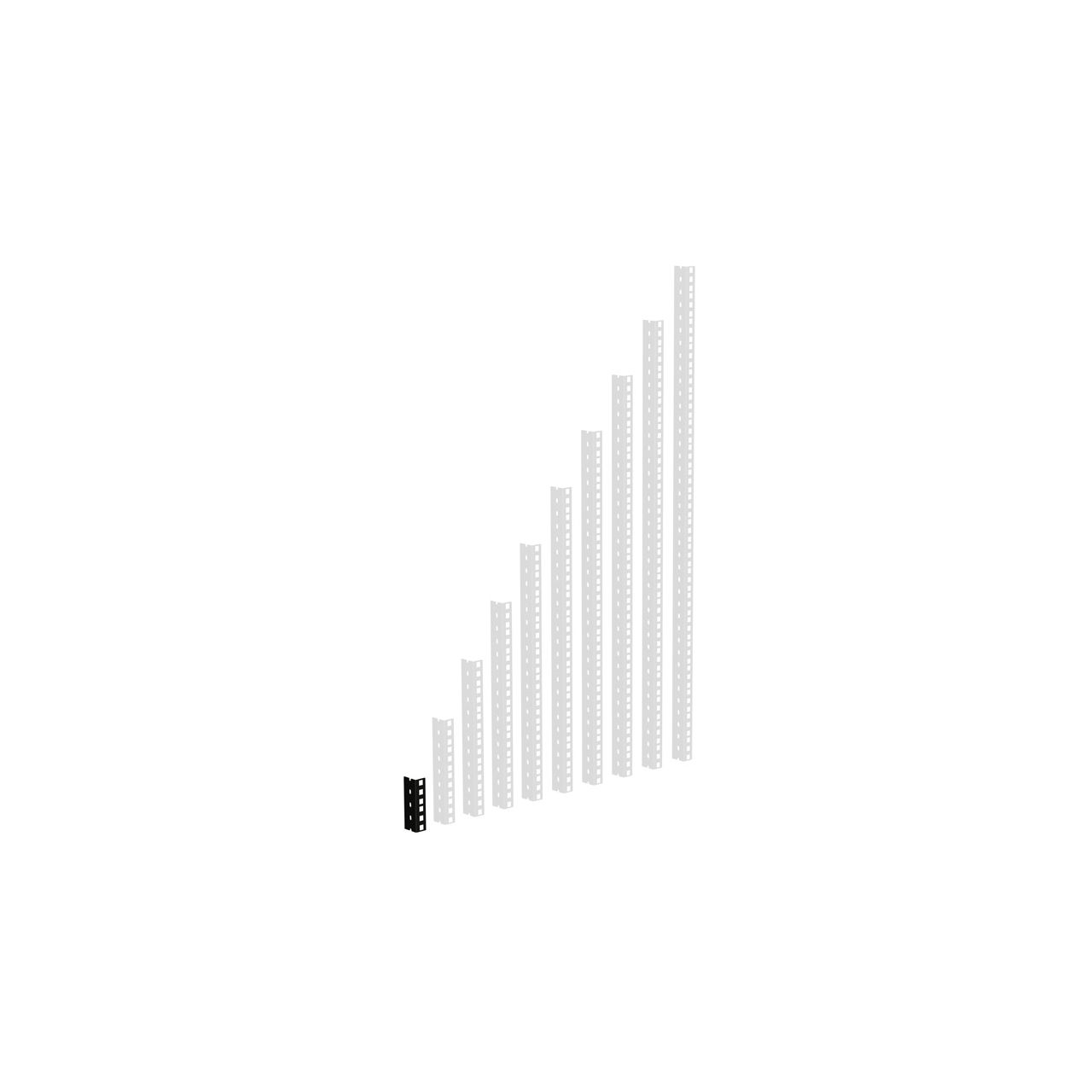 61535 B 2 - HD Rackschiene schwarz 2 HE