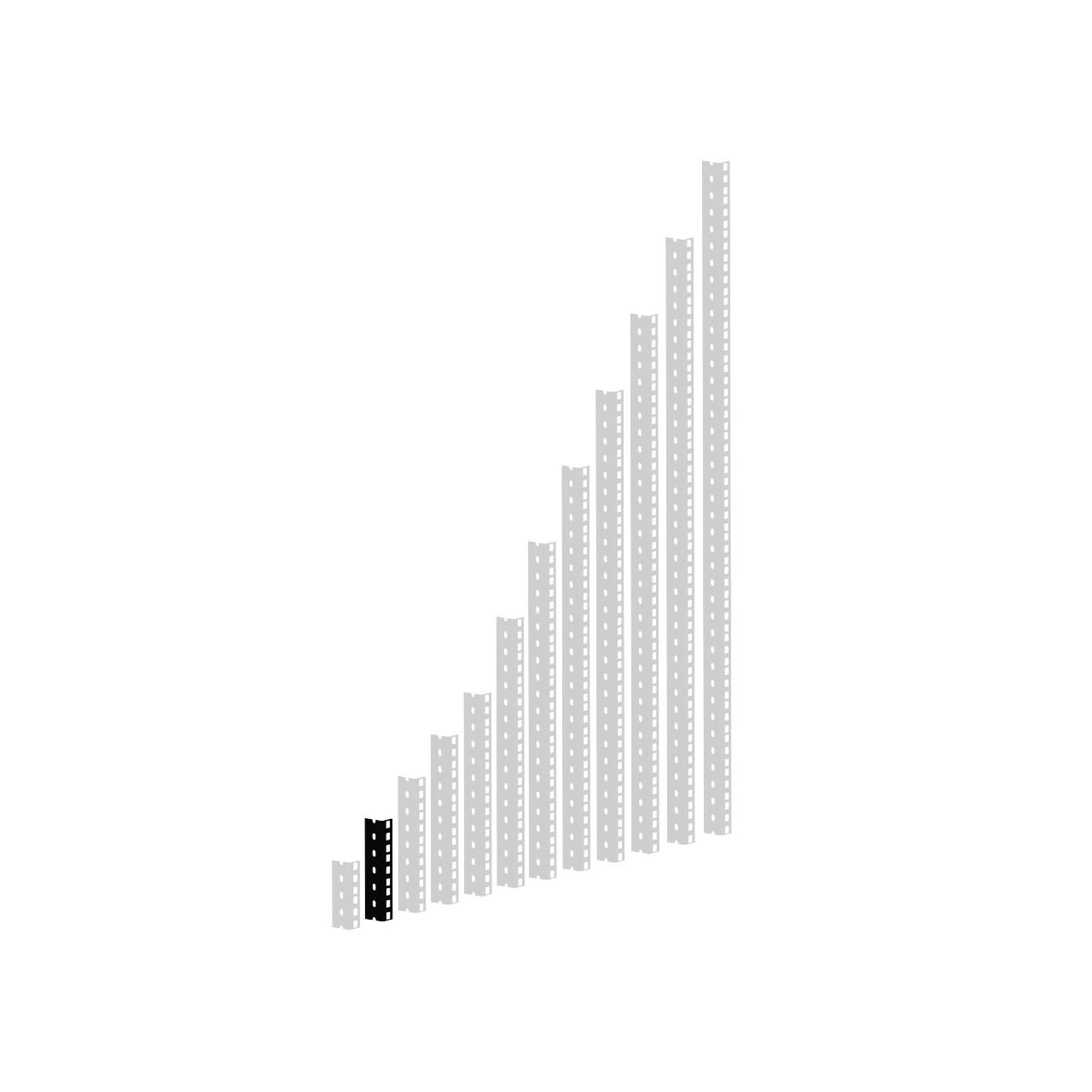 61535 B 3 - HD Rackschiene schwarz 3 HE
