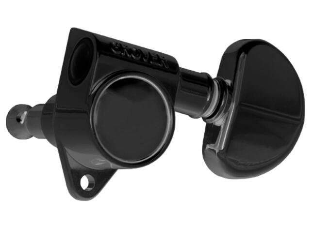 102-18BC Original Rotomatics with 18:1 Gear Ratio - Guitar Machine Heads, 3 + 3 - Black Chrome