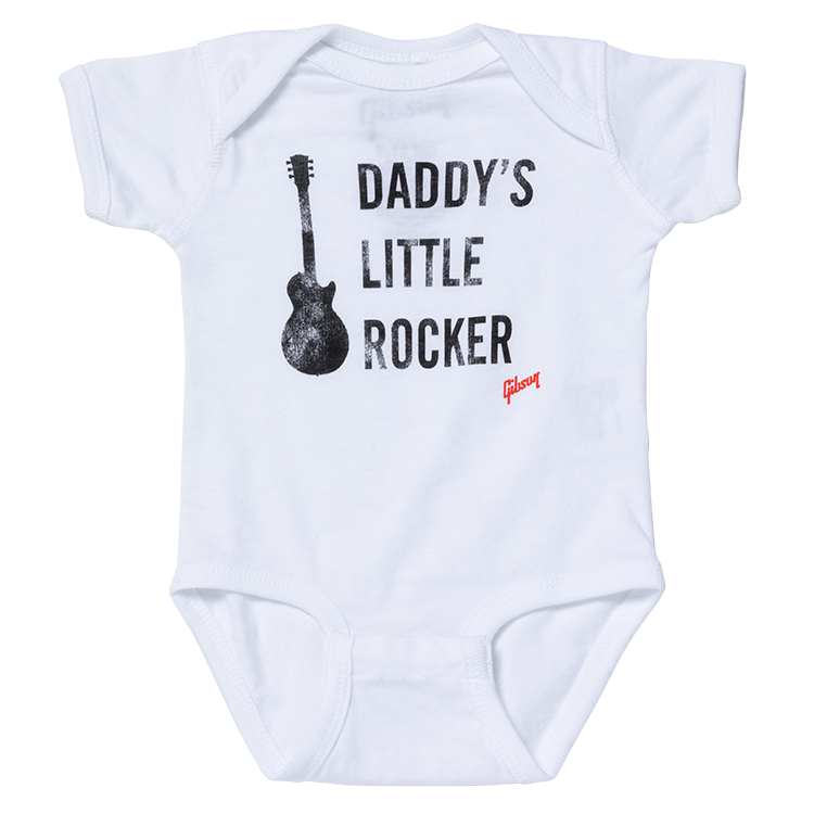 Daddy's Little Rocker Les Paul Onesie (White) 18/24 Monate